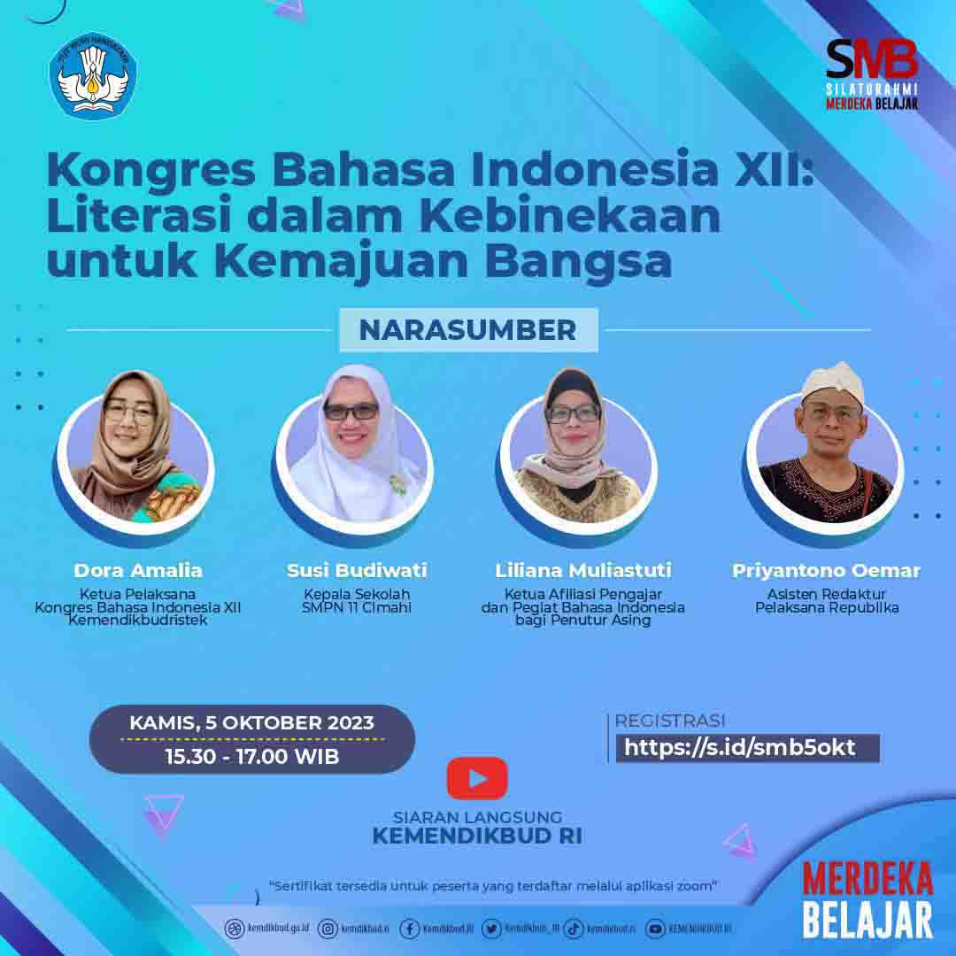 Pendaftaran Peserta Webinar Silaturahmi  Merdeka Belajar, Kongres Bahasa Indonesia XII