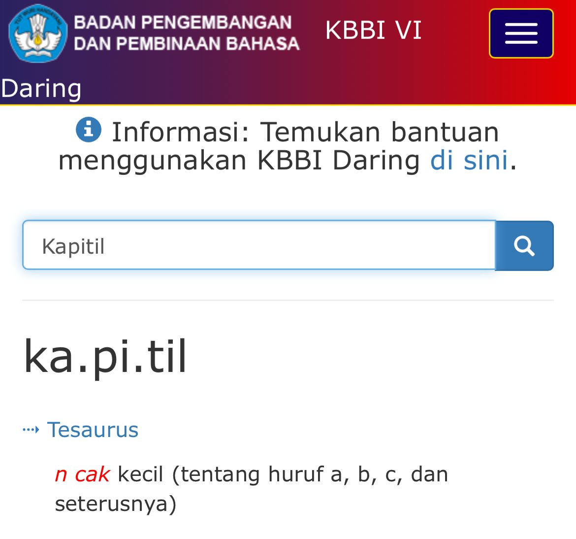 Bahasa Hidup, KBBI Merekam