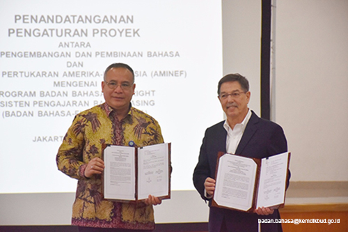 Badan Bahasa Tanda Tangani Kerja Sama dengan AMINEF