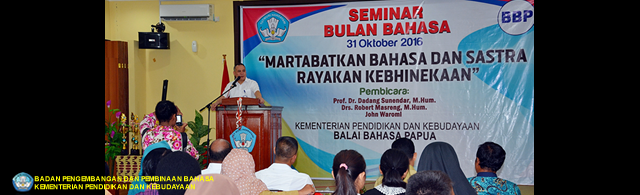 Kepala Badan Bahasa Menutup Rangkaian Kegiatan Bulan Bahasa dan Sastra 2016 di Jayapura