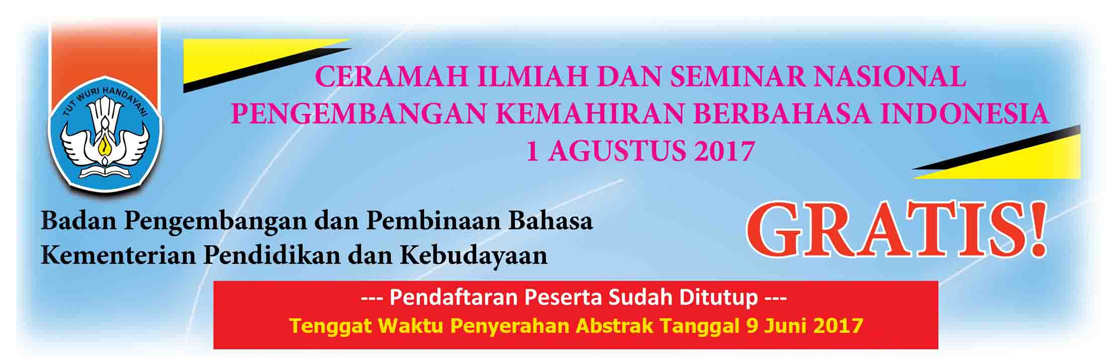 Pendaftaran Peserta Kegiatan Ceramah Ilmiah dan Seminar Nasional Ditutup