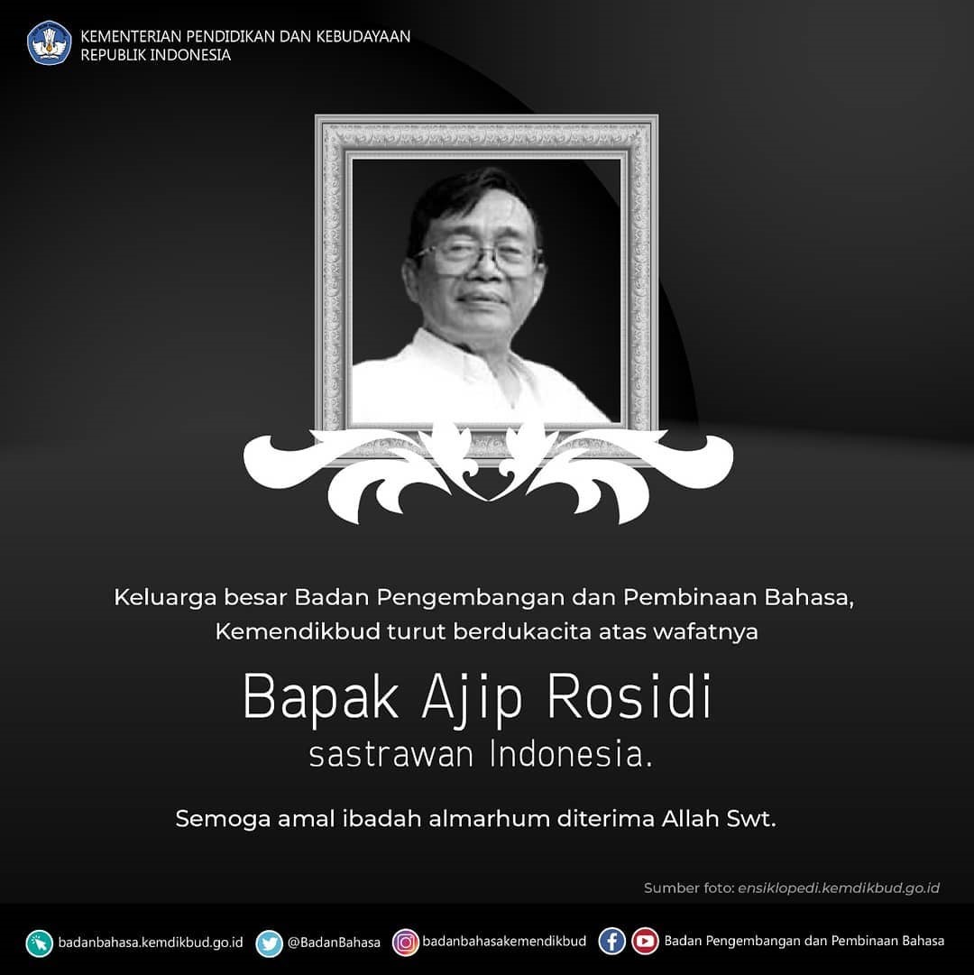 Sastrawan dan Budayawan Ajip Rosidi Tutup Usia