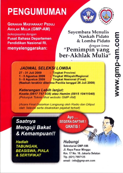 Sayembara Penulisan Naskah Pidato Dan Lomba Pidato